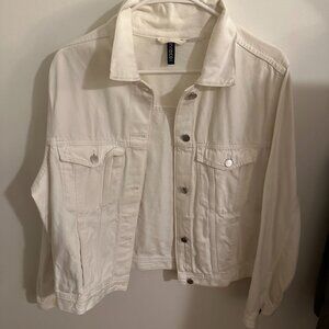 H&M white denim jacket Size L